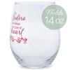 Elanze Designs Sisters Always Close At Heart 14 Ounce Red Stemless Wine Glass Tumbler - 2 of 2