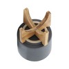 Okak Ceramic Pots with Wooden Base and Drainage Hole, Plants Planter for Flowers, Vegetables, Herbs, Gray - 4 of 4