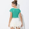 Women's Raglan Cap Sleeve Shoulder Ruched Ribbed Top - Wild Fable™ - 2 of 4