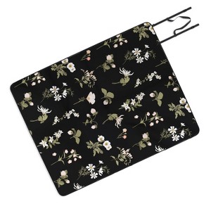 Iveta Abolina Pineberries Botanicals Black Picnic Blanket - Deny Designs - 1 of 3