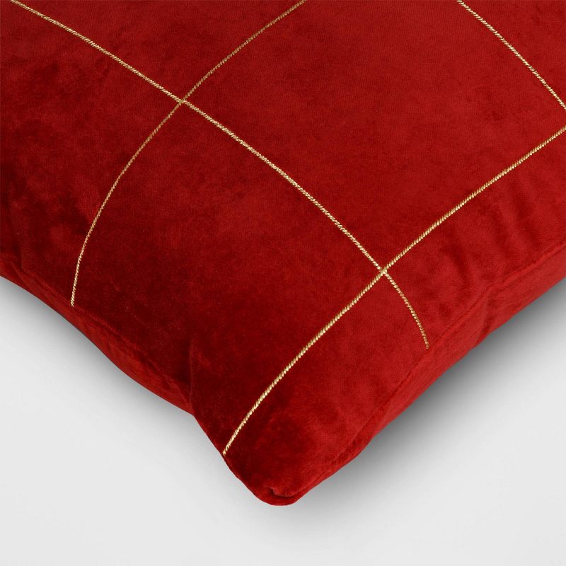Velvet Windowpane Square Throw Pillow - Threshold™, 5 of 6