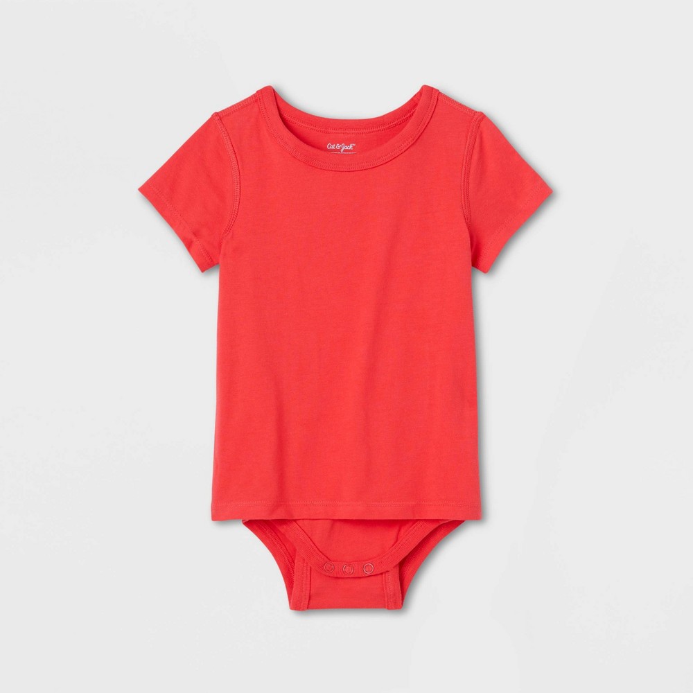 Toddler Adaptive Short Sleeve Bodysuit with Abdominal Access - Cat & Jack™ Red 4T