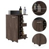 NicBex Mobile Kitchen Island Cart Morden Kitchen Carts on Wheels with Storage, 2 Storage Shelves, 1 Cabinet and 6 Bottle Rack for Kitchen - 4 of 4