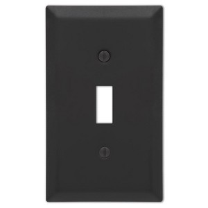 Amerelle Century Matte Black 1 gang Stamped Steel Toggle Wall Plate 1 pk - 1 of 1