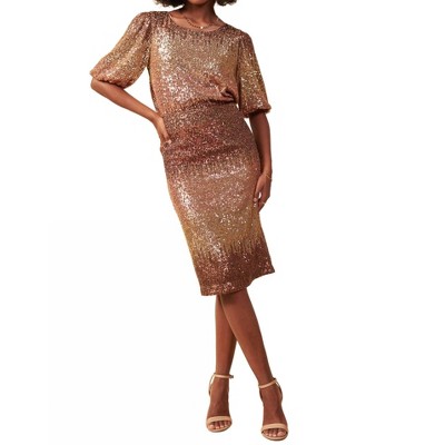 Women's Ombr√© Sequin Top - SKIES ARE BLUE