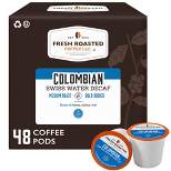 Fresh Roasted Coffee - Colombian SW Decaf Medium Roast Single Serve Pods - 48CT