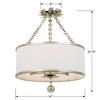 Crystorama Lighting Broche 3 - Light Semi-Flush Mount in  Antique Silver - 3 of 4