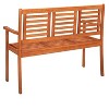 3-Seater Patio Bench 59.1" Solid Wood Eucalyptus - 3 of 4