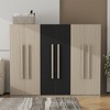 TIRAMISUBEST 6-Doors Wooden Wardrobe Storage for Bedroom - Mobile Lateral Filing Cabinet, Locking Wheels, Adjustable Shelf - 3 of 4