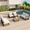 Modern 7-Piece Metal Patio Sectional Sofa Set,All-Weather Outdoor Furniture with Cushions And Coffee Table-Maison Boucle - 3 of 4
