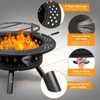Karl Home | 38 in. Black Metal Patio Round Fire Pit with Grill - 3 of 4