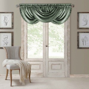 Elrene Versailles Faux Silk Waterfall Window Valance - 52" x 36"- Elrene Home Fashions - 1 of 4