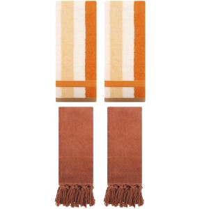 REGALWOVEN 4 Pcs Cotton Bathroom Hand Towels for Home Decoration - 1 of 4