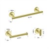 OUTSUPPLY 3-Piece Bathroom Hardware Set, Stainless Steel Towel Bar, Toilet Paper Holder & Robe Hooks - 2 of 4