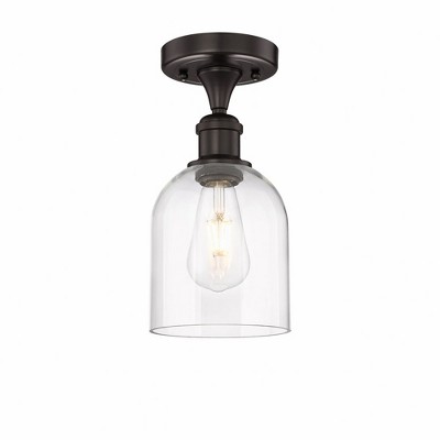 Bella - 1 Light Semi-Flush Mount In Industrial Style-9.63 Inches Tall and 5.5 Inches Wide