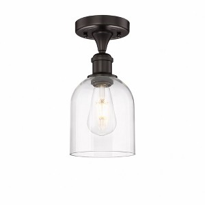 Bella - 1 Light Semi-Flush Mount In Industrial Style-9.63 Inches Tall and 5.5 Inches Wide - 1 of 1