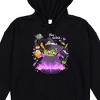 Tasty Peach Witch Frog Brewing Potion Youth Girl's Black Long Sleeve Hooded Sweatshirt With 3D Ears - 2 of 2