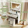 Resenkos 31.5" Vanity Desk - 3 Lighting Modes, Storage Shelves, Compact Bedroom Vanity - White - 2 of 4