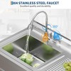 Freestanding Stainless Steel Laundry Utility Sink 40" Single Bowl with Right Drawer, 360° Swivel Hot & Cold Faucet, Multifunctional Storage - 3 of 4