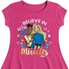Girls' - Barbie - Believe In Miracles Holiday Fit & Flair Cap Sleeve Dress - 2 of 3
