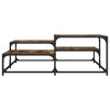 vidaXL Engineered Wood Coffee Table with Adjustable Feet, Smoked Oak Finish, Versatile Square Furniture for Living Room or Office, 42.1"x42.1"x15.7" - 3 of 4
