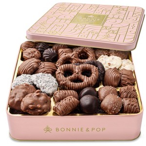 Bonnie and Pop- Chocolate Gift Basket- Assorted Individually Wrapped Chocolates- Pink - 1 of 4