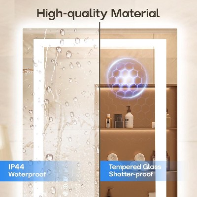 Modern LED Backlit Anti-Fog Bathroom Vanity Mirror 28" x 36"