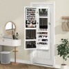 Tangkula Lockable Wall Door Mount Mirrored Cabinet Jewelry Organizer w/ LED Lights - 2 of 4