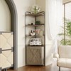 GustoWave Corner Cabinet with Storage, Farmhouse 70.9 Inch Tall Corner Bookshelf, Freestanding Heavy-Duty Plant Stand Shelf, Gray - 3 of 4