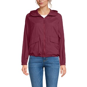 Lands' End Women's UPF Packable Hooded Windbreaker Jacket - 1 of 4