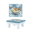Wooden Floral Bird Pedestal Tray (Set of 2) - 3 of 4