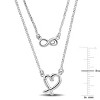 EVERLY JEWELRY | Sterling Silver Infinity and Heart Charm Double Strand Necklace - 19 & 16 in - 3 of 4