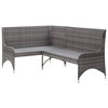 vidaXL 2X Patio Corner Sofas with Cushions Garden Outdoor Balcony Terrace Sofa Furniture Set Lounge Seating Left Rigt Sofa Poly Rattan Gray - 3 of 4