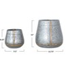 Storied Home Galvanized Metal Planters, Antique Zinc Finish, Set of 2 - 2 of 3