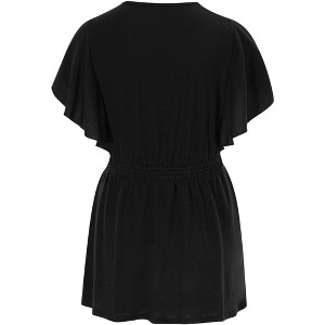 Clearlove Maternity Shirts V Neck Ruffled Sleeve Floral Tops Pleated Ruffle Hem Lightweight Summer Casual Tunic Blouses - 1 of 2