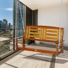 Outsunny Hanging Porch Swing Outdoor Patio Swing Chair with Pine Wood Frame and Wide Backrest for Patio and Yard - 2 of 4