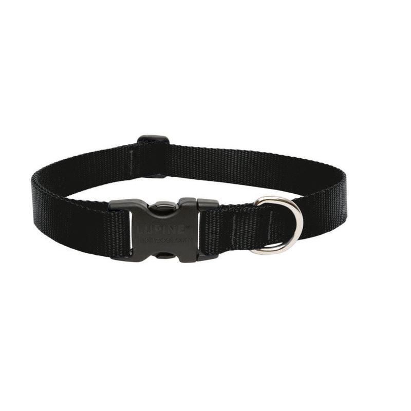 Lupine Pet Basic Solids Black Black Nylon Dog Adjustable Collar, 2 of 3