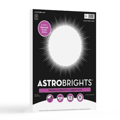 Astrobrights Neenah Cardstock 8.5&#34; x 11&#34; 65lb 75ct Bright White