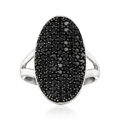 Ross-Simons 1.70 ct. t.w. Pave Black Spinel Ring in Sterling Silver