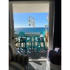 2-Person Bar Height Adirondack Chair Set with Built-In Table, Turquoise HDPE Patio Beach Seating - 3 of 4