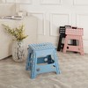 VECELO Folding Step Stool 11/13 in. Non-Slip Surface Portable Foldable 1 Step Stool with Carry Handle, Heavy Duty Stool Blue/Black/Pink/Khaki - 2 of 4