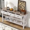 Bella Depot Retro 63" Wood Console Table with 3 Drawers and 2 Open Shelves - 2 of 4