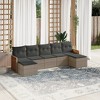 vidaXL Garden Sofa Set Grey PE rattan, powder-coated steel 7 Piece - 2 of 4