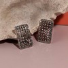 SOHI Women's Chrome Silver Intricate Square Drop Earrings - 2 of 4