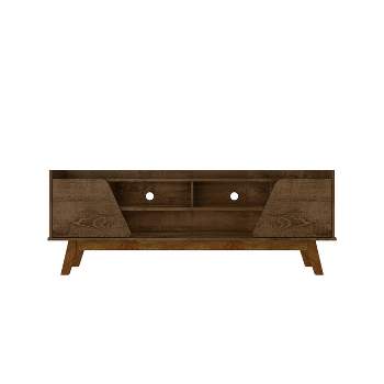 Marcus Mid-Century Modern 5 Shelf TV Stand for TVs up to 65" Rustic Brown - Manhattan Comfort