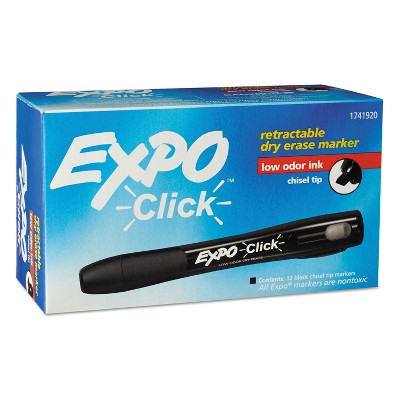 EXPO Click Dry Erase Markers Chisel Tip Black Dozen 1741920