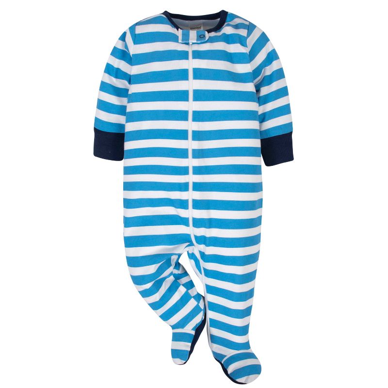 Onesies Brand Baby Boys' Long Sleeve Footed Sleepers, 4-pack, 4 of 10
