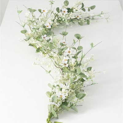 Sullivans Artificial 70" Daisy And Eucalyptus Garland