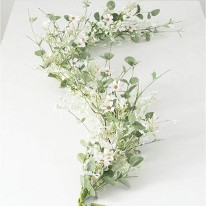 Sullivans Artificial 70" Daisy And Eucalyptus Garland - 1 of 3