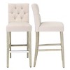 WestinTrends 29" Linen Fabric Tufted Bar Stool (Set of 2) - 4 of 4